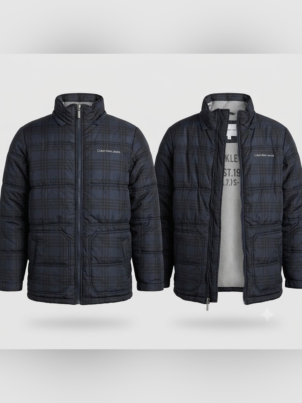 Calvin Klein Jeans Boys Navy Puffer Jacket Size LARGE (14/16)